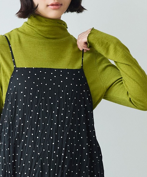 bulle de savon(ビュルデサボン)の「●しわしわdot print キャミワンピース(ワンピース・レディース・ブラック・FREE)」の10枚目の写真