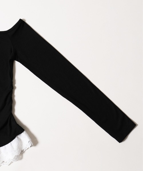 PHILLY（フィリー）の「スタッズロゴヘムレーストップス（Tシャツ/カットソー・レディース・ホワイト/ブラック・FREE）」の8枚目の写真