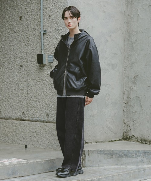 COACH 牛革　黒　レザージップアップパーカー COACH レザー パーカー ラム革 XS - メルカリ