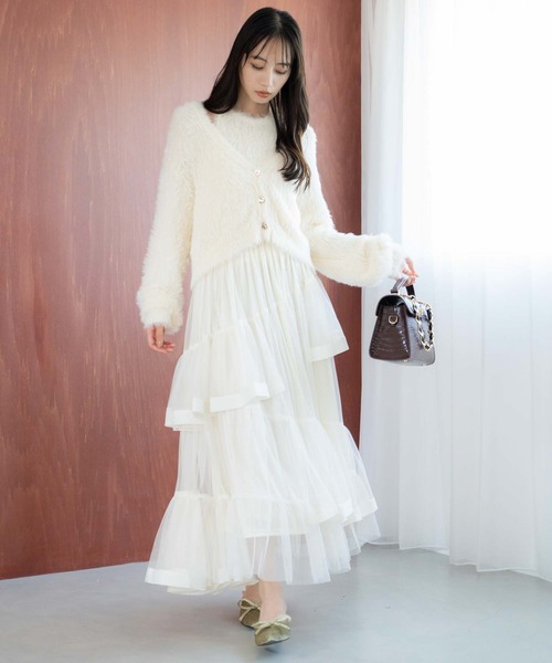 NOELA(ノエラ)の「チュールフリルスカート(スカート・レディース・オフホワイト/ピンク/ブラウン・S/M)」の7枚目の写真