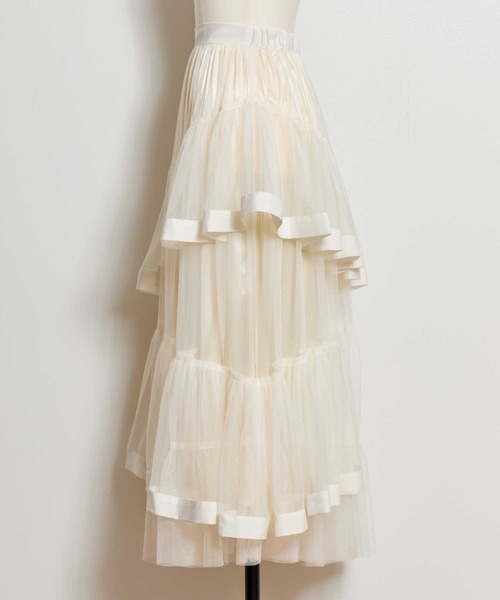 NOELA(ノエラ)の「チュールフリルスカート(スカート・レディース・オフホワイト/ピンク/ブラウン・S/M)」の20枚目の写真