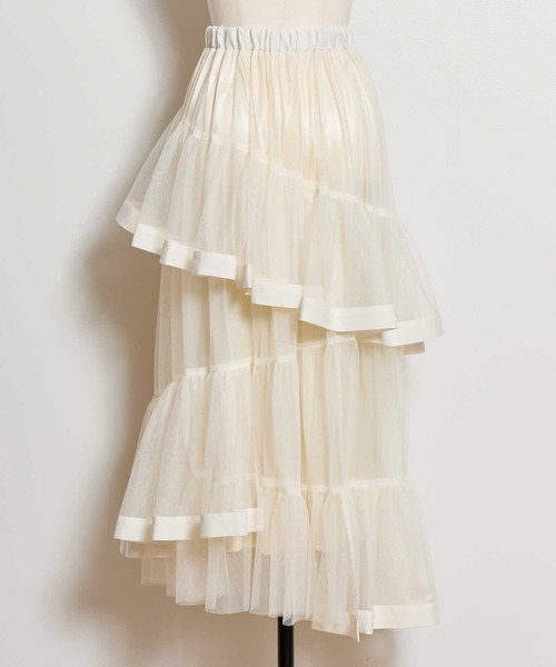 NOELA(ノエラ)の「チュールフリルスカート(スカート・レディース・オフホワイト/ピンク/ブラウン・S/M)」の21枚目の写真