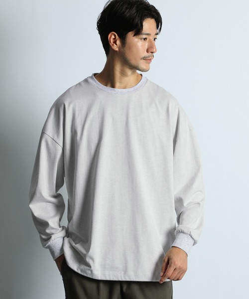 LANVIN en Bleu（ランバンオンブルー）の「2重編み 裾ドローコード付き ロンT（Tシャツ/カットソー・メンズ・チャコールグレー/ホワイト・52/50/48/46）」の3枚目の写真