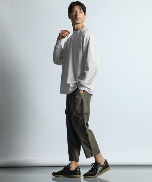 LANVIN en Bleu（ランバンオンブルー）の「2重編み 裾ドローコード付き ロンT（Tシャツ/カットソー・メンズ・チャコールグレー/ホワイト・52/50/48/46）」の4枚目の写真