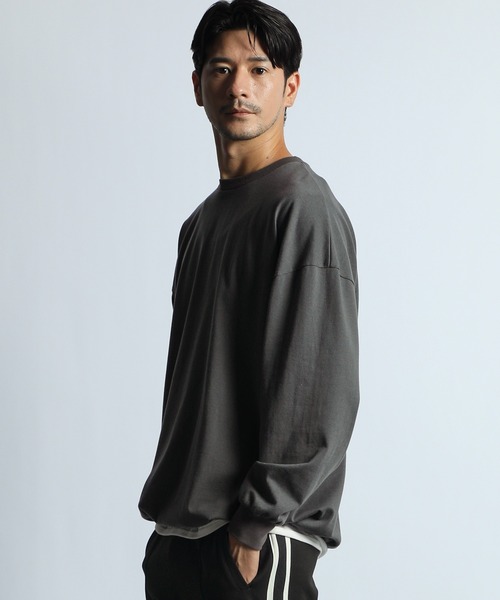 LANVIN en Bleu（ランバンオンブルー）の「2重編み 裾ドローコード付き ロンT（Tシャツ/カットソー・メンズ・チャコールグレー/ホワイト・52/50/48/46）」の7枚目の写真