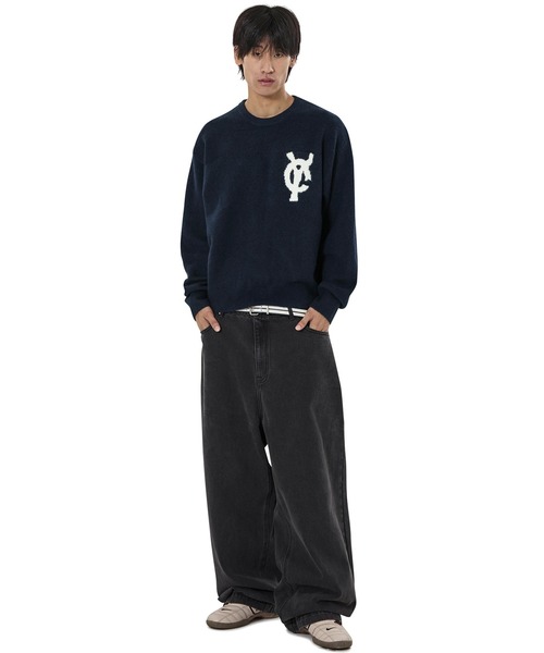OY(オーワイ)の「『OY/オーワイ』WAVY LOGO KNIT/ウェイビー ロゴニット(ニット/セーター・レディース・ブラック/ネイビー・L/M)」の12枚目の写真