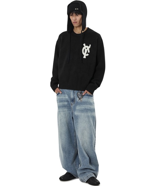 OY(オーワイ)の「『OY/オーワイ』WAVY LOGO KNIT/ウェイビー ロゴニット(ニット/セーター・レディース・ブラック/ネイビー・L/M)」の6枚目の写真