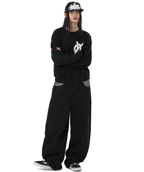 OY(オーワイ)の「『OY/オーワイ』WAVY LOGO KNIT/ウェイビー ロゴニット(ニット/セーター・レディース・ブラック/ネイビー・L/M)」の8枚目の写真