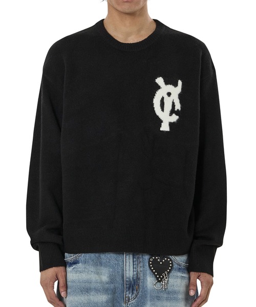 OY(オーワイ)の「『OY/オーワイ』WAVY LOGO KNIT/ウェイビー ロゴニット(ニット/セーター・レディース・ブラック/ネイビー・L/M)」の3枚目の写真