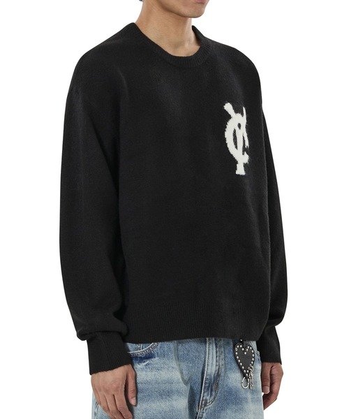 OY(オーワイ)の「『OY/オーワイ』WAVY LOGO KNIT/ウェイビー ロゴニット(ニット/セーター・レディース・ブラック/ネイビー・L/M)」の4枚目の写真