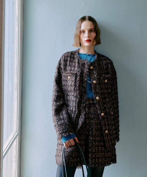 セール】【セットアップ着用可】ツイードチェックジャケット 583337