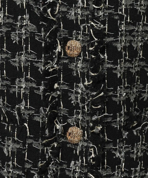 mysty woman（ミスティウーマン）の「【セットアップ着用可】ツイードチェックジャケット 583337（ノーカラージャケット・レディース・ブラック/ブラウン・FREE）」の21枚目の写真