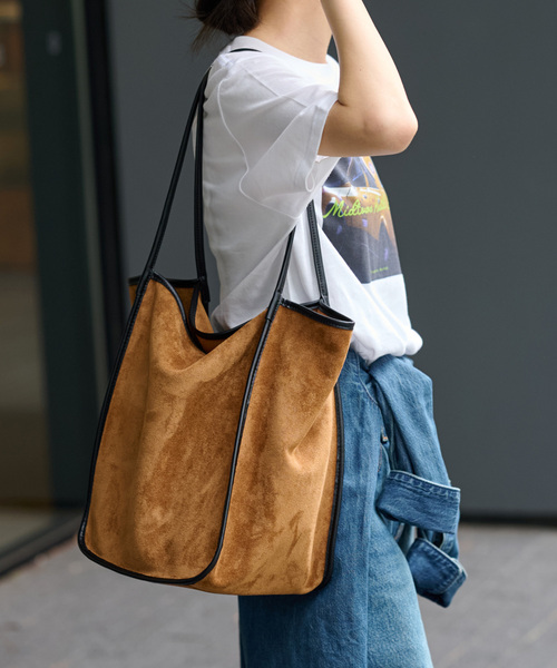 IOMMI/アイオミ】 syntetic suede big tote：バッグ（トート
