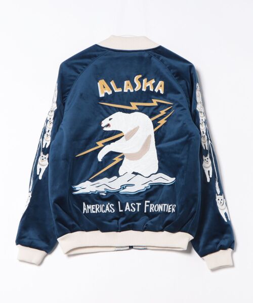 ヒューストン　ALASKA スカジャン 黒 サテン HOUSTON スカジャン 別珍スカジャン（ALASKA） メンズ