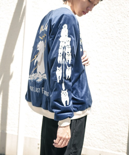 Hideya　美品★ヒューストン　ALASKA　リバーシブ 中綿スカジャン セール】HOUSTON ヒューストン VELVETEEN ALASKA SOUVENIR JACKET 別珍