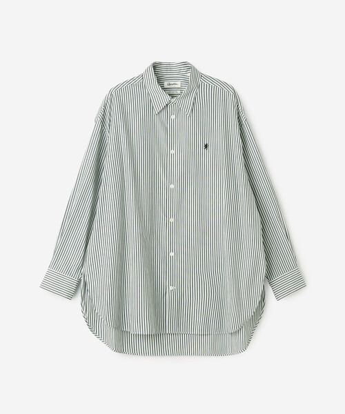 GYMPHLEX(ジムフレックス)の「Gymphlex | マルチストライプ レギュラーカラーチュニックシャツ WOMEN(シャツ/ブラウス・レディース・グリーン系その他・12)」の2枚目の写真