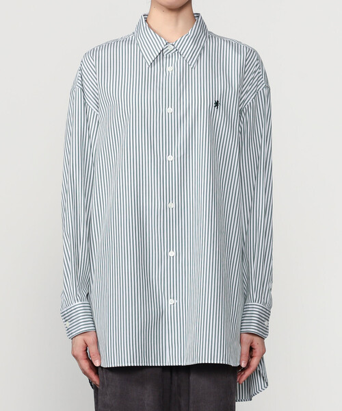 GYMPHLEX(ジムフレックス)の「Gymphlex | マルチストライプ レギュラーカラーチュニックシャツ WOMEN(シャツ/ブラウス・レディース・グリーン系その他・12)」の9枚目の写真