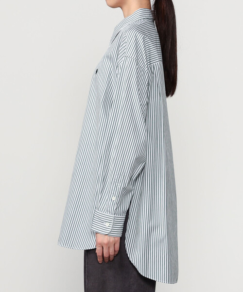 GYMPHLEX(ジムフレックス)の「Gymphlex | マルチストライプ レギュラーカラーチュニックシャツ WOMEN(シャツ/ブラウス・レディース・グリーン系その他・12)」の10枚目の写真