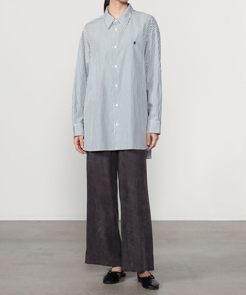 GYMPHLEX(ジムフレックス)の「Gymphlex | マルチストライプ レギュラーカラーチュニックシャツ WOMEN(シャツ/ブラウス・レディース・グリーン系その他・12)」の14枚目の写真