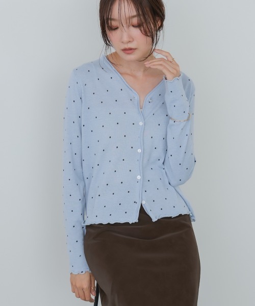 Bab（バブ）の「ドットメローカーディガン（カーディガン/ボレロ・レディース・ベージュ/グレー/ライトブルー/ブラック・FREE）」の16枚目の写真