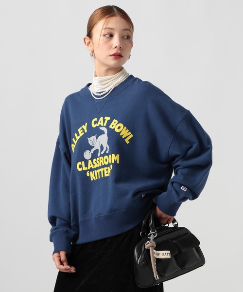 Russell Athletic（ラッセルアスレティック）の「【RUSSELL ATHLETIC (ラッセルアスレティック）】別注プリントスウェット（スウェット・レディース・ネイビー/スモーク/グレー・FREE）」の3枚目の写真