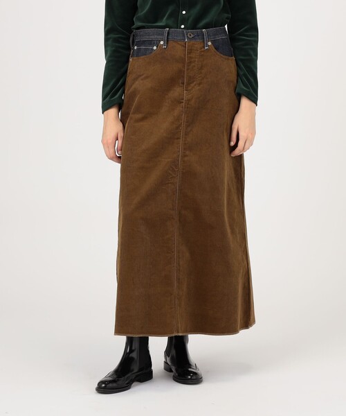 UNION LAUNCH(ユニオンランチ)の「UNION LAUNCH INDIGO×CAMEL ロングスカート(スカート・レディース・ブラウン系その他・XS/S)」の3枚目の写真