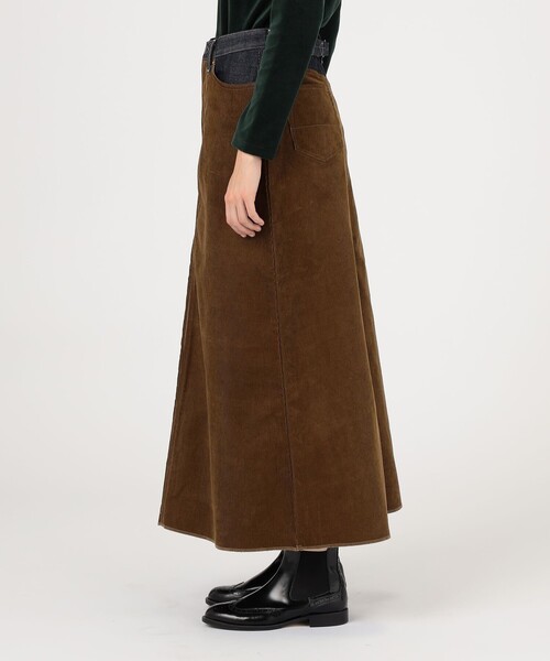 UNION LAUNCH(ユニオンランチ)の「UNION LAUNCH INDIGO×CAMEL ロングスカート(スカート・レディース・ブラウン系その他・XS/S)」の4枚目の写真