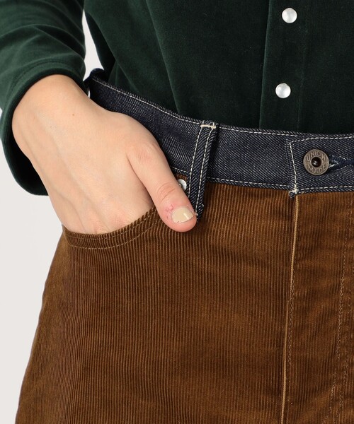 UNION LAUNCH(ユニオンランチ)の「UNION LAUNCH INDIGO×CAMEL ロングスカート(スカート・レディース・ブラウン系その他・XS/S)」の8枚目の写真