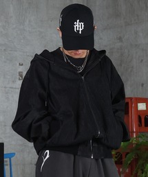 Labordi（ラボード）の「【Labordi / ラボード】ツリーカモ柄 リアルツリー / デニム / ケミカル加工 ボックスシルエット フーディー ミリタリーフードジャケット メンズ レディース（デニムジャケット）」