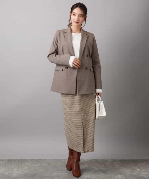 MK MICHEL KLEIN（エムケーミッシェルクラン）の「ガンクラブチェック柄ナロースカート/洗える（スカート・レディース・ネイビー/ベージュ・38）」の14枚目の写真