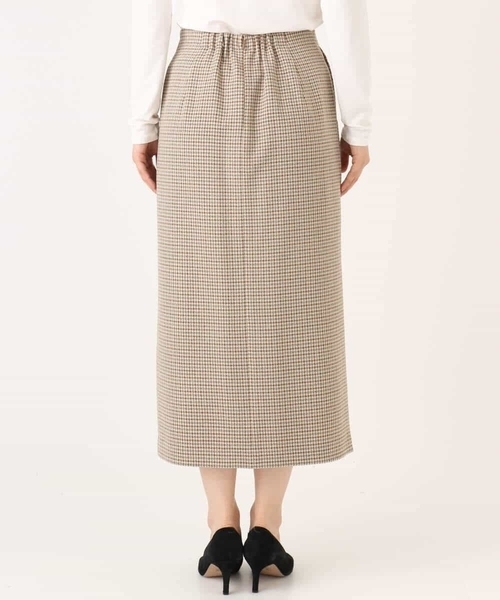 MK MICHEL KLEIN（エムケーミッシェルクラン）の「ガンクラブチェック柄ナロースカート/洗える（スカート・レディース・ネイビー/ベージュ・38）」の10枚目の写真