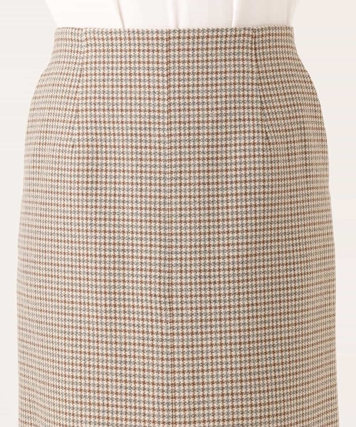 MK MICHEL KLEIN（エムケーミッシェルクラン）の「ガンクラブチェック柄ナロースカート/洗える（スカート・レディース・ネイビー/ベージュ・38）」の9枚目の写真