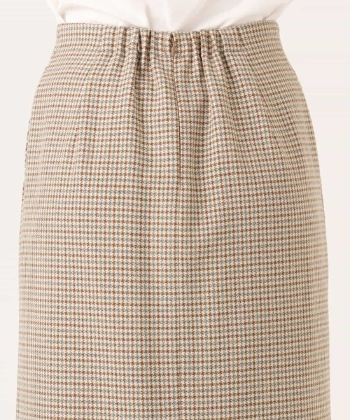 MK MICHEL KLEIN（エムケーミッシェルクラン）の「ガンクラブチェック柄ナロースカート/洗える（スカート・レディース・ネイビー/ベージュ・38）」の8枚目の写真