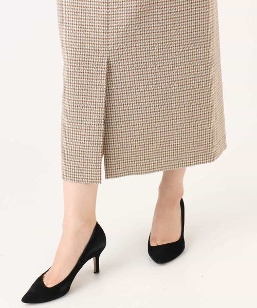 MK MICHEL KLEIN（エムケーミッシェルクラン）の「ガンクラブチェック柄ナロースカート/洗える（スカート・レディース・ネイビー/ベージュ・38）」の6枚目の写真