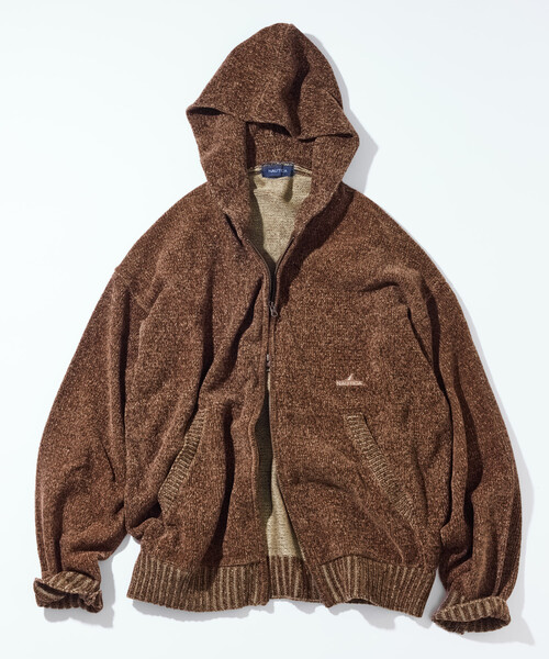 セール】NAUTICA/ノーティカ ワンポイントロゴ モールニット ジップ