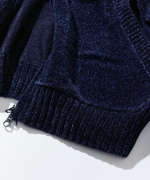 NAUTICA(ノーティカ)の「NAUTICA/ノーティカ ワンポイントロゴ モールニット ジップパーカー/ジップアップ フーディ(パーカー・メンズ・ブラウン/ネイビー・MEDIUM/LARGE/X-LARGE)」の19枚目の写真