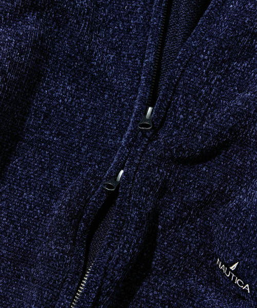 NAUTICA(ノーティカ)の「NAUTICA/ノーティカ ワンポイントロゴ モールニット ジップパーカー/ジップアップ フーディ(パーカー・メンズ・ブラウン/ネイビー・MEDIUM/LARGE/X-LARGE)」の21枚目の写真