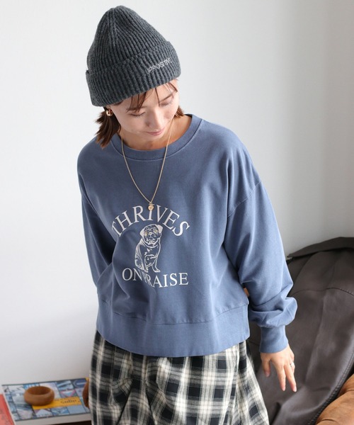 cepo（セポ）の「ミニ裏毛アニマルロゴスウェット〈ブルドッグ〉（スウェット・レディース・ネイビー/ピンク/グレー・M）」の18枚目の写真