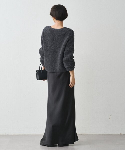 LOUNGEDRESS（ラウンジドレス）の「サテンマーメイドスカート（スカート・レディース・ブラック/ライトベージュ・MEDIUM/SMALL）」の6枚目の写真