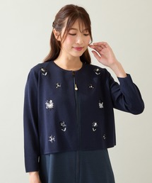 Rose Tiara（ローズティアラ）の「【人気デザイン】フラワースパンコール刺繍カーディガン（カーディガン/ボレロ）」