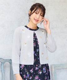 Rose Tiara（ローズティアラ）の「【人気デザイン】フラワースパンコール刺繍カーディガン（カーディガン/ボレロ）」