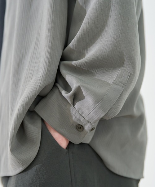 CITY TOKYO（シティトウキョウ）の「【CITY TOKYO/シティートーキョー】Air pleats ﾘﾗｯｸｽｼｬﾂ（シャツ/ブラウス・メンズ・カーキ・1/2）」の4枚目の写真