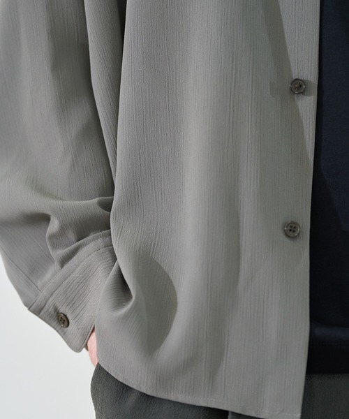 CITY TOKYO（シティトウキョウ）の「【CITY TOKYO/シティートーキョー】Air pleats ﾘﾗｯｸｽｼｬﾂ（シャツ/ブラウス・メンズ・カーキ・1/2）」の7枚目の写真
