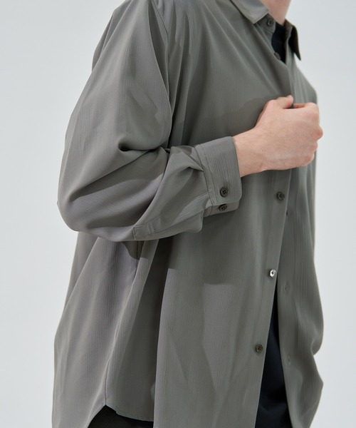 CITY TOKYO（シティトウキョウ）の「【CITY TOKYO/シティートーキョー】Air pleats ﾘﾗｯｸｽｼｬﾂ（シャツ/ブラウス・メンズ・カーキ・1/2）」の8枚目の写真