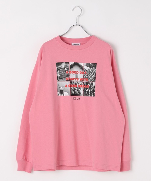 LEPSIM(レプシィム)の「【OPEN記念/KOUB×LEPSIM】アソートプリント長袖T 598270(Tシャツ/カットソー・レディース・ピンク/チャコールグレー/オフホワイト・FREE)」の3枚目の写真