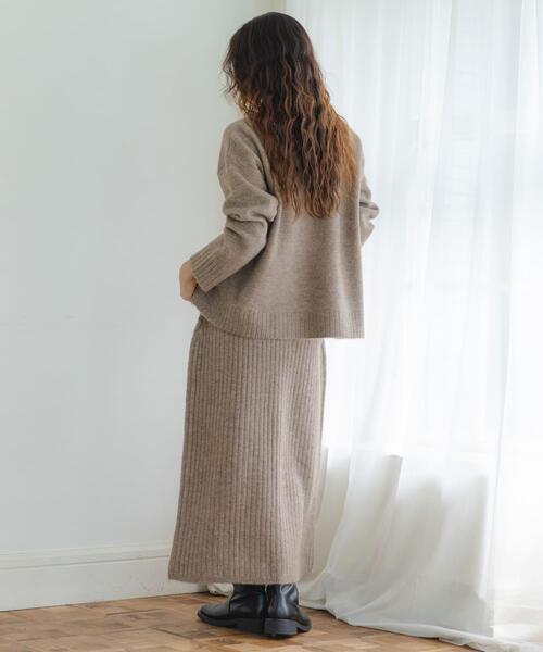 WEB限定』モックネックニット×スカートセットアップ（ワンピース