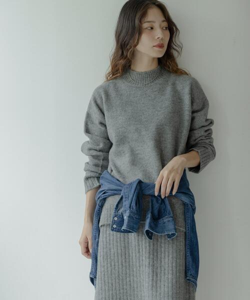 WEB限定』モックネックニット×スカートセットアップ（ワンピース