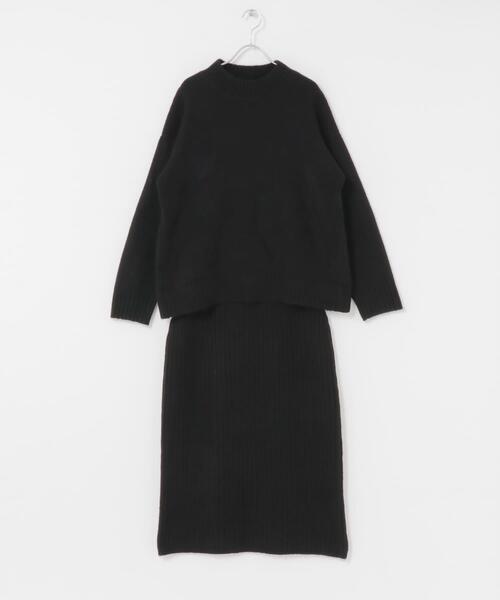 セール】『WEB限定』モックネックニット×スカートセットアップ