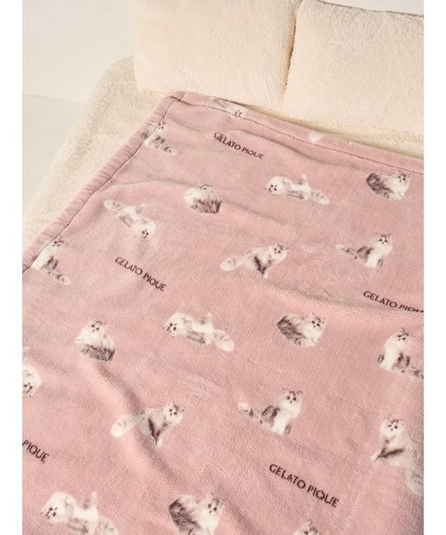 Sleep】CAT柄 プリント毛布（寝具）｜gelato pique Sleep（ジェラート