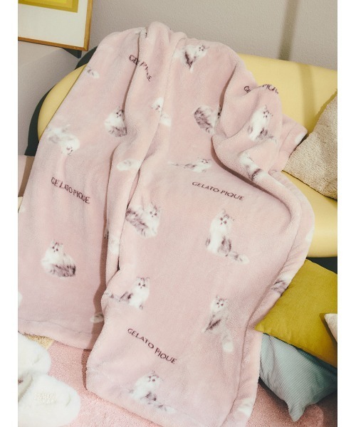 Sleep】CAT柄 プリント毛布（寝具）｜gelato pique Sleep（ジェラート